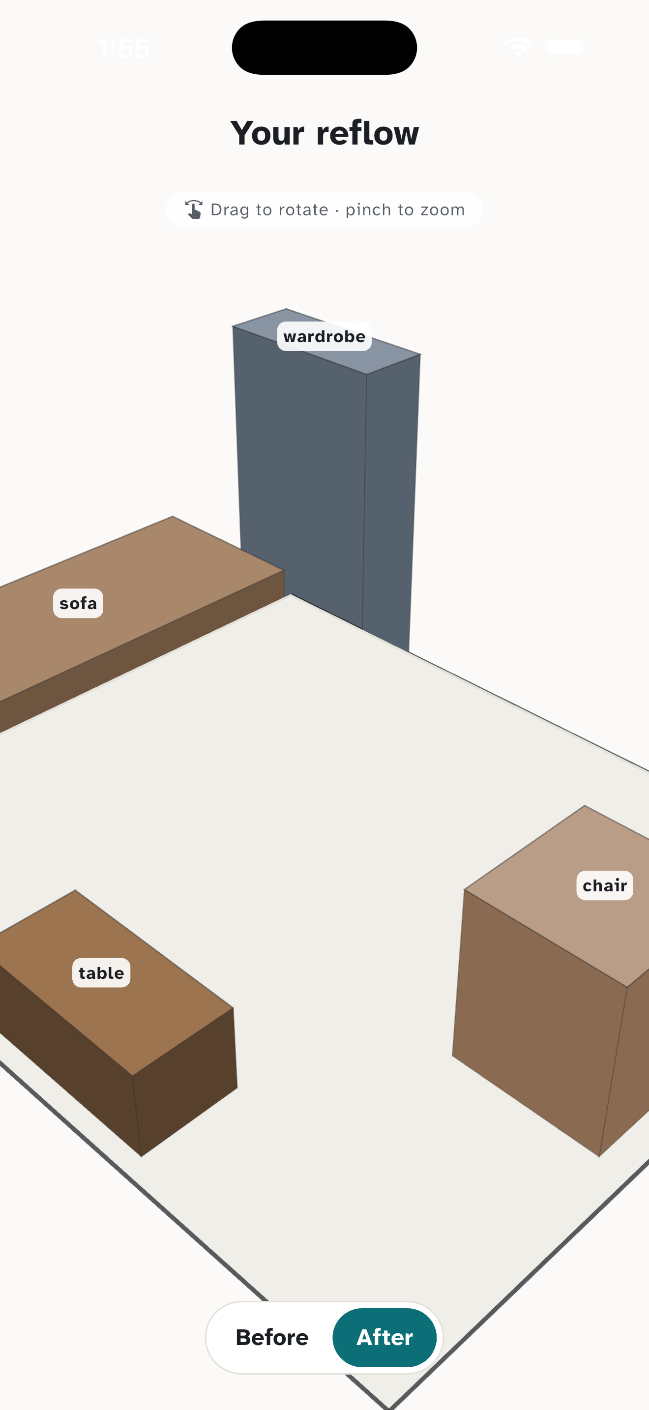Reflow — interactive 3D floor plan
